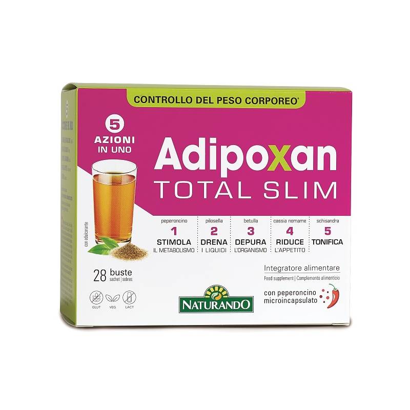Naturando Adipoxan Total Slim per il controllo del peso corporeo 28 Bustine