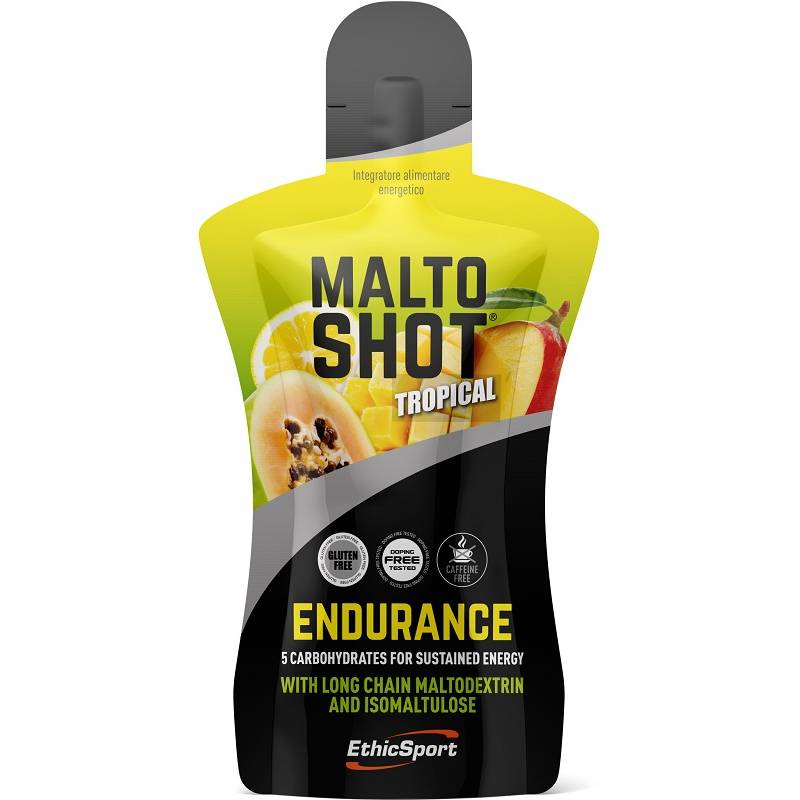 EtichSport Maltoshot Endurance Tropical è un integratore energetico formulato per chi pratica attività sportive