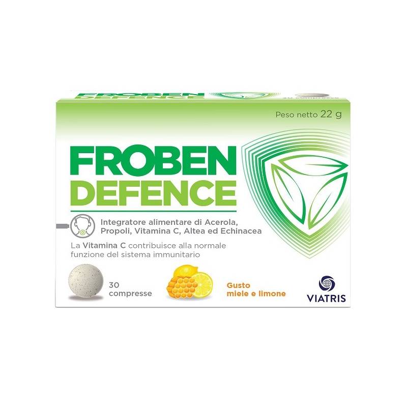 Froben Defence Integratore per le Difese Immunitarie Gusto Miele e Limone 30 compresse
