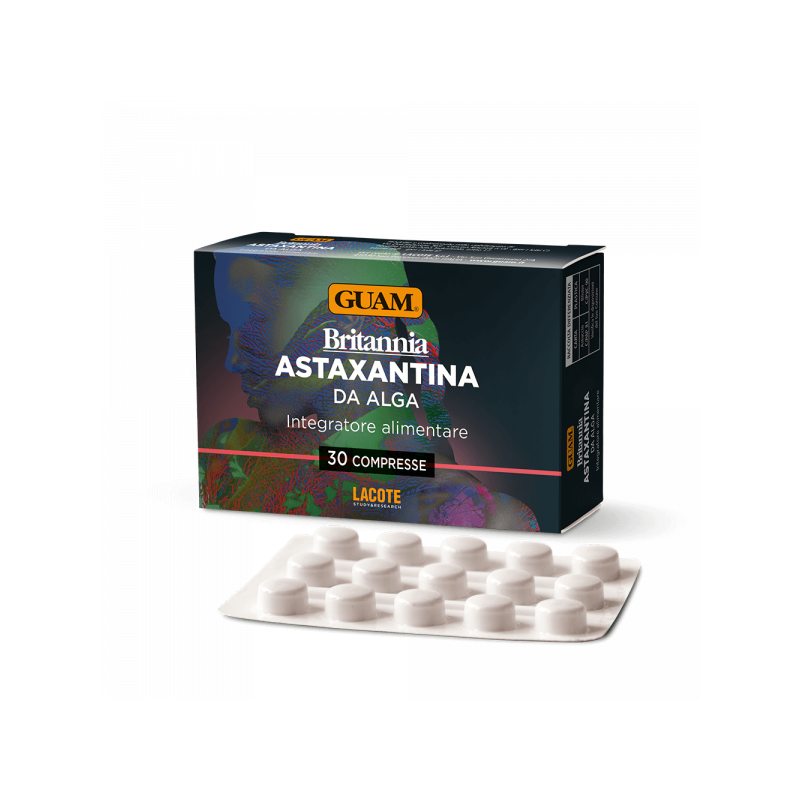 Guam Britannia Astaxantina Integratore Antiossidante a base di estratti vegetali e Vitamina E 30 compresse