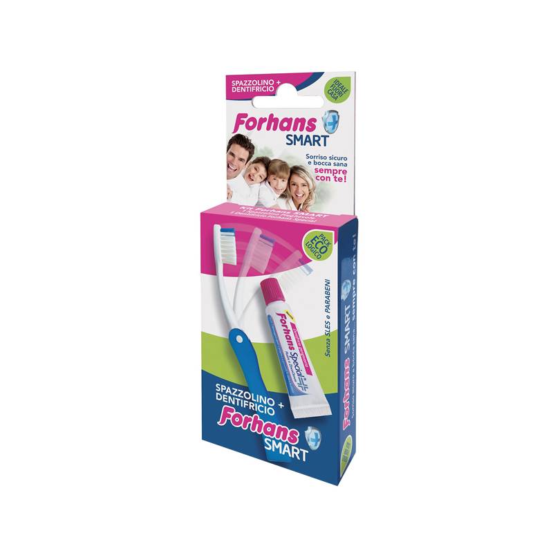 Forhans Smart Kit Igiene Orale Spazzolino Pieghevole + Dentifricio