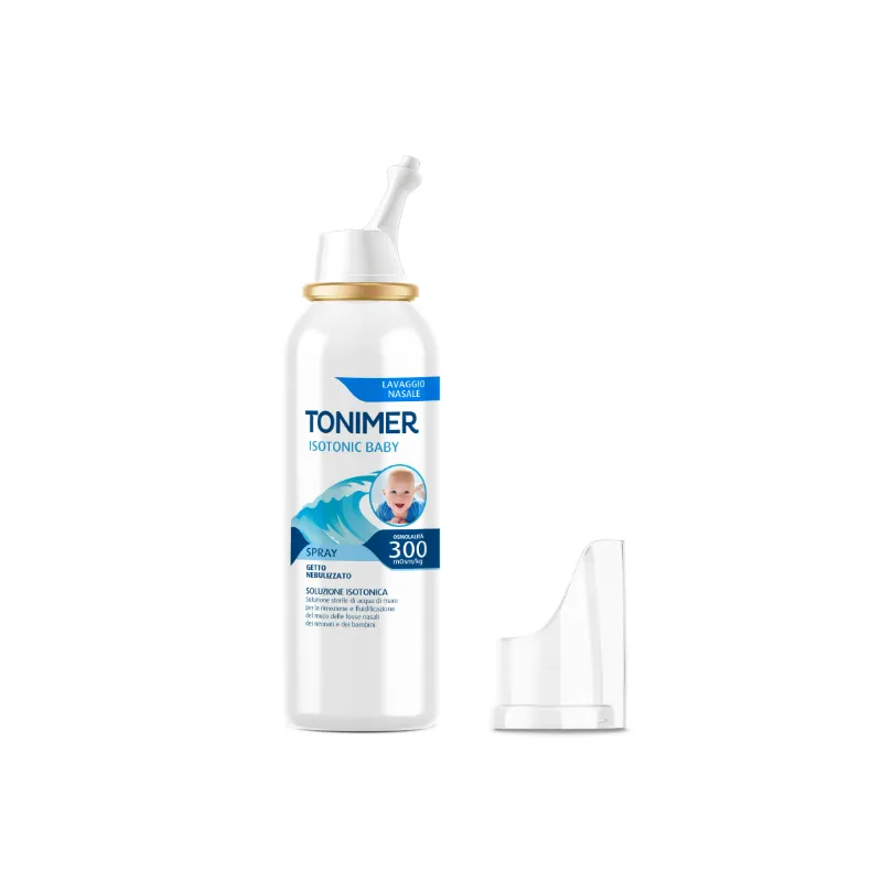 Tonimer MD Isotonic Baby Spray è una soluzione spray utile per liberare le vie nasali dei bambini.