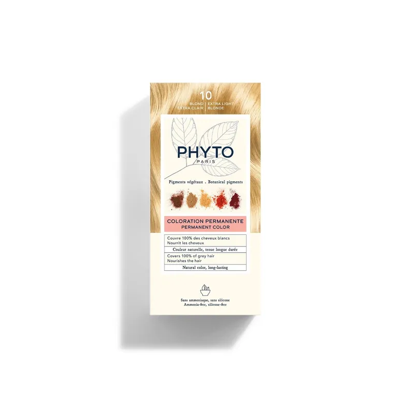 Phyto Color Kit Tinta per Capelli che copre il 100% dei capelli bianchi Colore 10 Biondo Chiarissimo Extra