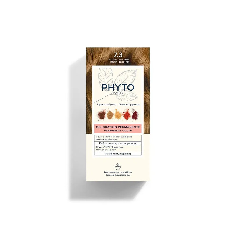 Phyto Color Kit Tinta per Capelli che copre il 100% dei capelli bianchi Colore 7,3 Biondo Dorato