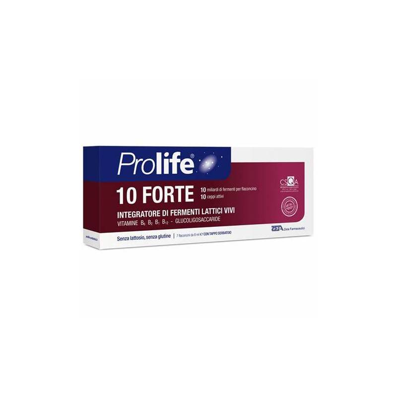 Prolife 10 Forte Integratore di Fermenti Lattici e Vitamina B per la flora intestinale 7 Flaconcini da 8 ml