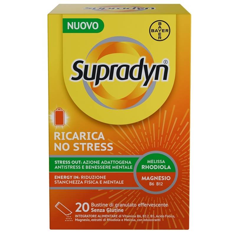 Supradyn Ricarica No Stress Integratore con vitamine e magnesio per combattere la Stanchezza da Stress 20 bustine