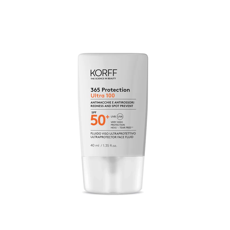 Korff 365 Protection Ultra 100 Fluido Viso Ultraprotettivo spf50+ per pelli sensibili e fragilizzate 40 ml