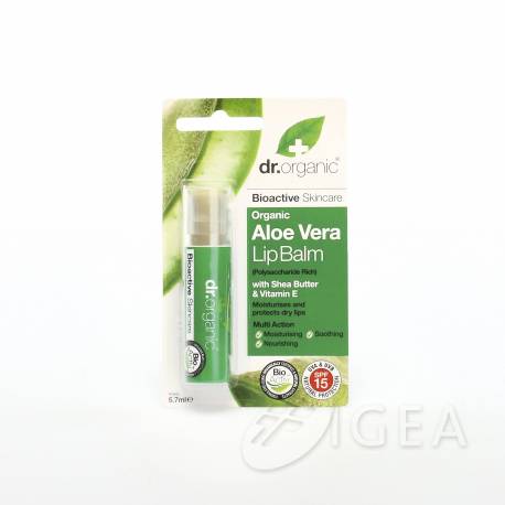 Dr Organic Aloe Vera Lip Balm Balsamo Labbra 5,7 ml