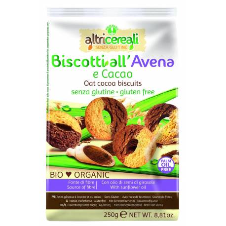 Probios Altri Cereali Biscotti Gusto Avena e Cacao Biologici e Senza Glutine