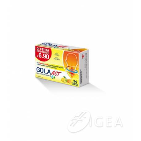 Gola Act Integratore Per la Gola ad Azione Emolliente e Lenitiva Gusto Miele e Limone