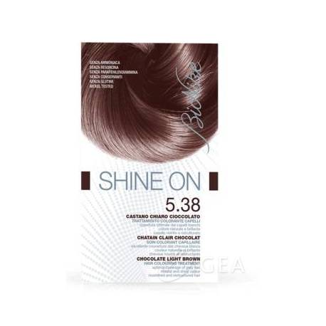 BioNike Shine On 5.38 Castano Chiaro Cioccolato Trattamento Colorante Tinta Capelli 
