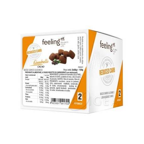 FeelingOk Quadrelli Al Cacao Optimize 3x50 Gr