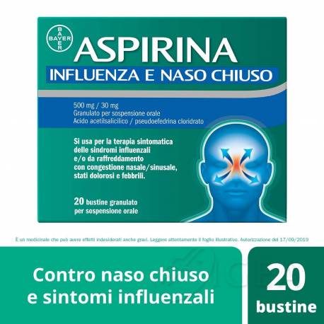 Aspirina Influenza E Naso Chiuso 20 Bustine Granulato