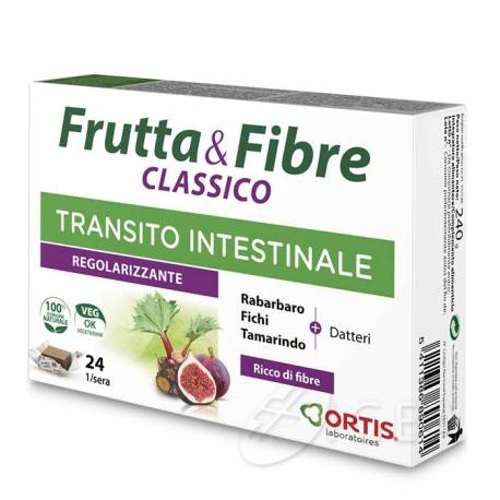 Ortis Frutta e Fibre Classico Integratore per il transito intestinale 12  cubetti masticabili