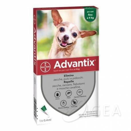 Bayer Advantix Antiparassitario Spot-On per Cani fino a 4 kg 1 pipetta