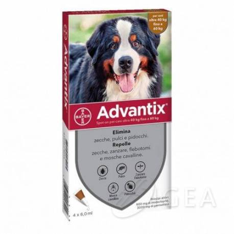 Bayer Advantix Spot On Antiparassitario per Cani da 40 a 60 kg 4 pipette