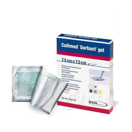 BSN Medical Cutimed Sorbact Gel Medicazione a Captazione Batterica 7.5x7.5 cm 10 Pezzi