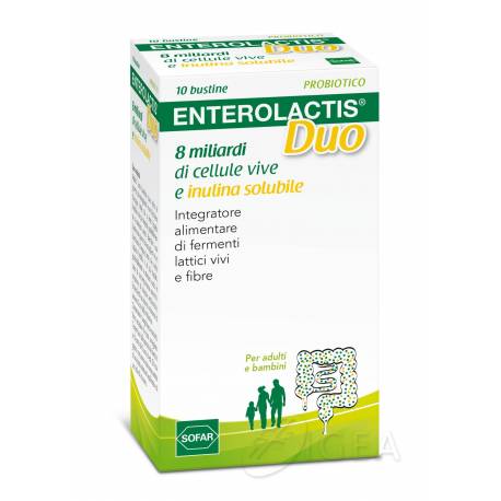 Enterolactis Duo Integratore di Fermenti lattici vivi e fibre 10 bustine