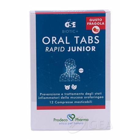 Prodeco GSE Oral Tabs Rapid Junior Gusto Fragola 12 Compresse