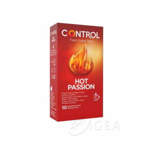Control Hot Passion Preservativi Stimolanti con Nervature e Lubrificanti Effetto Caldo