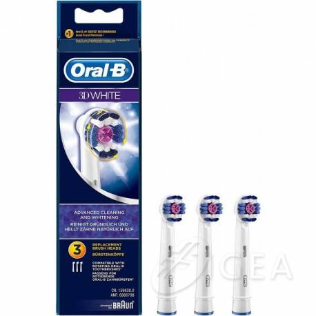 Oral B Refill Testine di Ricambio 3D White 3 pezzi