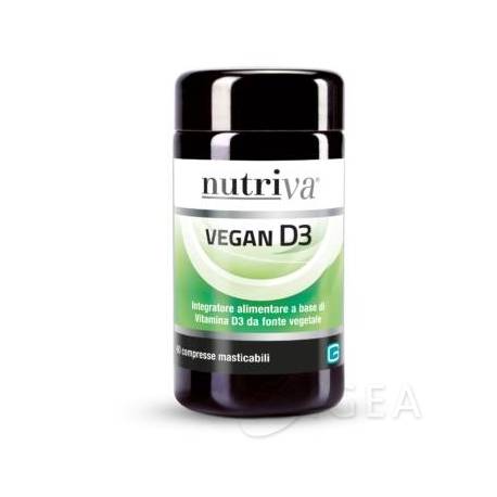 Nutriva Vegan D3 2000 UI Integratore di Vitamina D 60 compresse masticabili