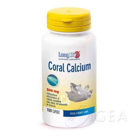 Longlife Coral Calcium 500 MG Integratore Calcio Corallino 100 capsule