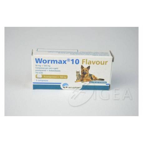 Wormax Flavour Medicinale Veterinario per Cani e Gatti 3 compresse