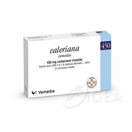 Vemedia Valeriana 450 mg 20 Compresse Rivestite