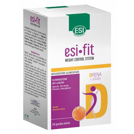 ESI Fit Weight Control System Drena Liquidi 24 Pocket Drink Gusto Arancia