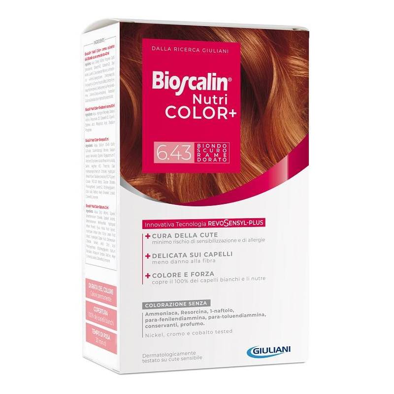 Bioscalin Nutricolor+ 6,43 Biondo Scuro Rame Dorato Colorazione Permanente