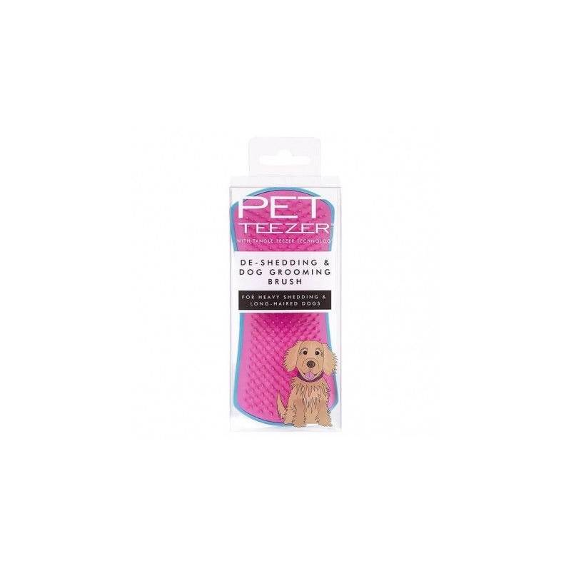 Pet Teezer De-shedding & Dog Grooming Brush Spazzola Toelettatura Blue and Pink
