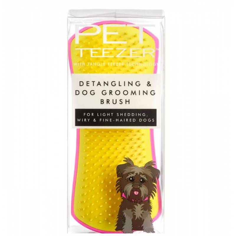 Pet Teezer De-Tangling Purple/Yellow Spazzola per Cani a Pelo Fino o Mediolungo