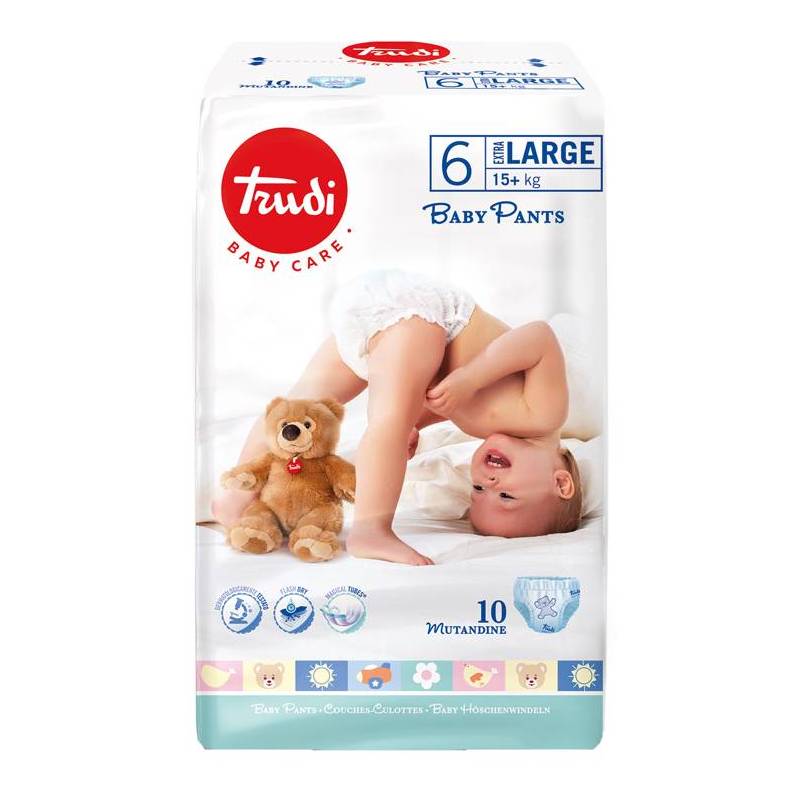 Trudi Baby Care Pants XL Taglia 6 15+ Kg 10 Pezzi