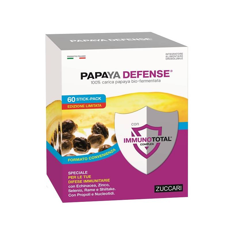 Zuccari Papaya Defense Integratore Difese Immunitarie 60 Stick Pack