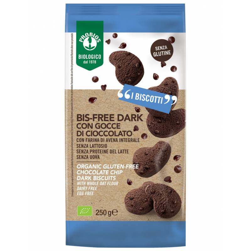 Probios Biscotto Bisfree Dark Gocce Di Cioccolato Senza Glutine 250 G