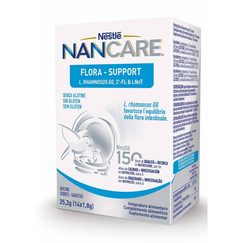 Nestle' Nancare Flora Support Integratore di Fermenti Lattici dai 12 mesi 14 Bustine