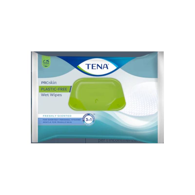 Tena Wet Wipes Plastic Free Salviette Detergenti per Adulti 48 Pezzi