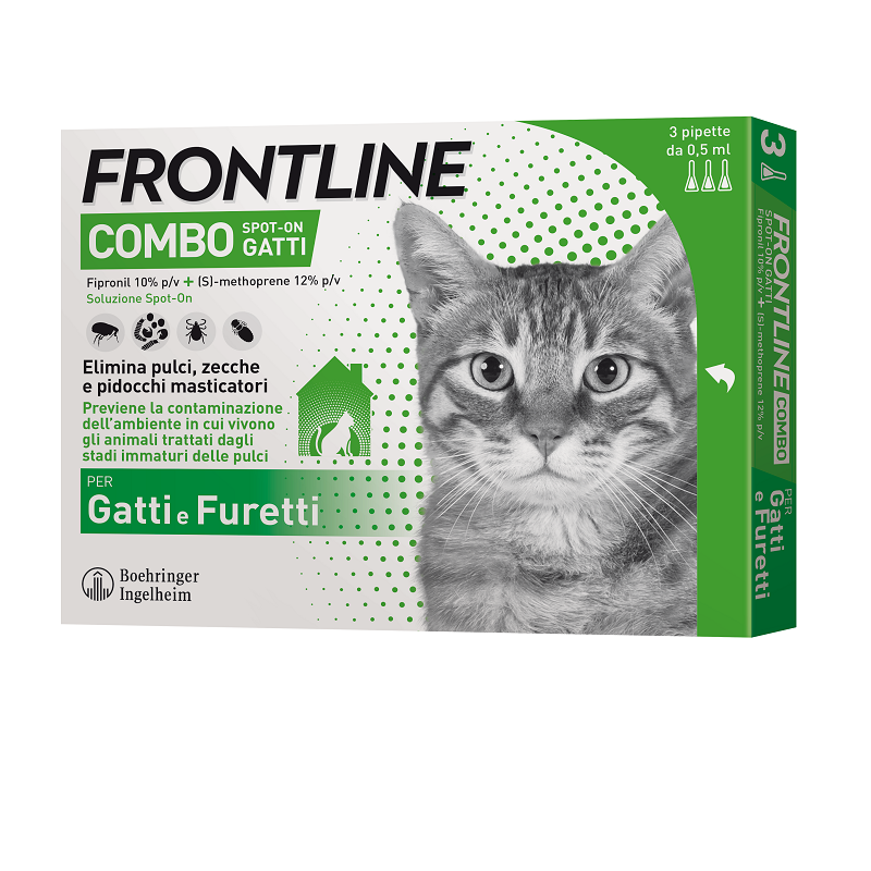 Frontline Combo Spot On Antiparassitario per gatti 3 pipette