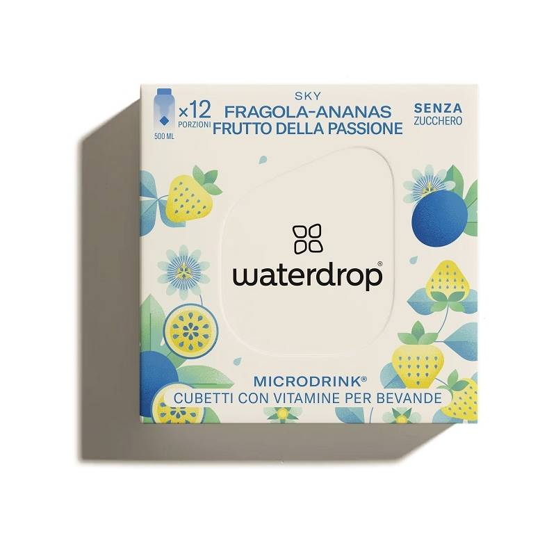 Waterdrop Microdrink Sky Cubetti con Vitamine per Bevande Gusto Ananas e  Passion Fruit 12 cubetti