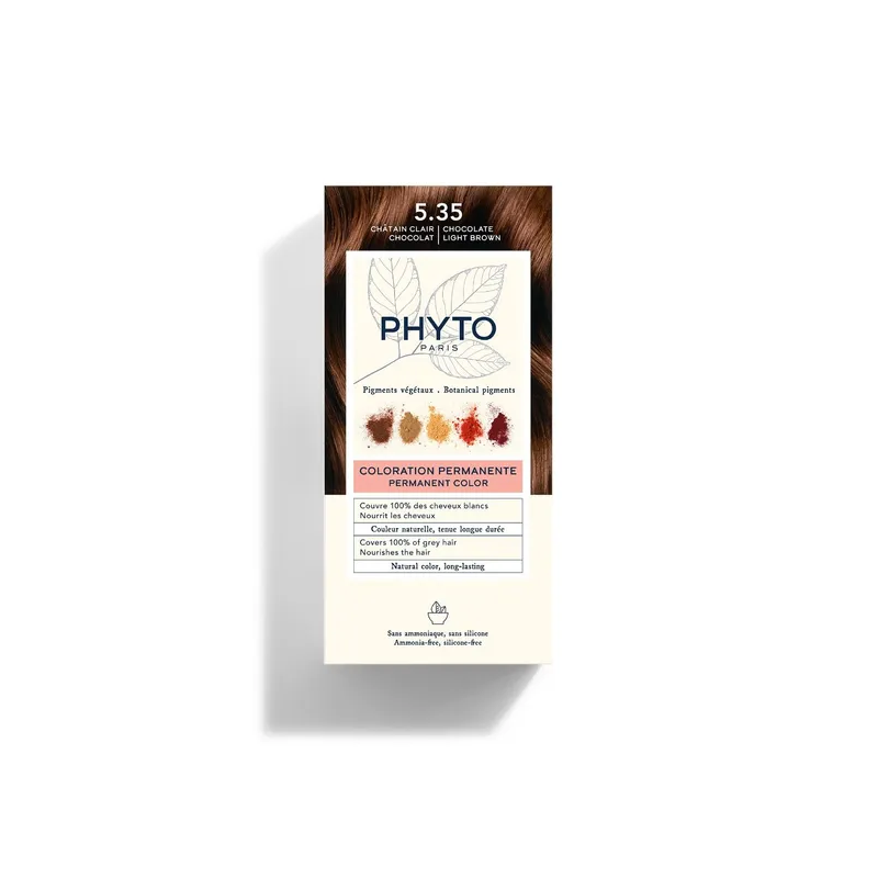 Phyto Color Kit di Colorazione per Capelli Senza Ammoniaca 5,35 Castano Chiaro Cioccolato