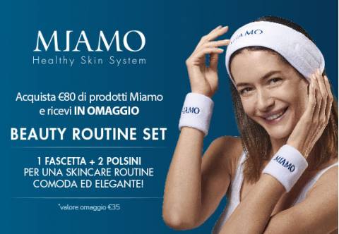 Acquista 80€ di prodotti Miamo e Nutraiuvens e ricevi in omaggio il set  Beauty Routine